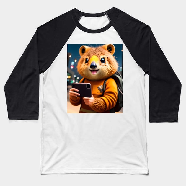 Quokka Selfie 06 Baseball T-Shirt by Jaymz Weiss Designz